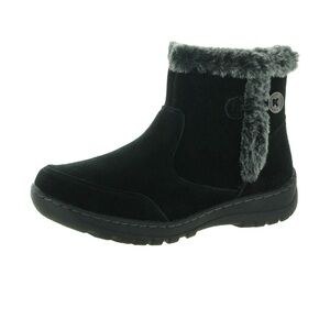 Khombu Iris Women's Black suede Fur-Lined Ankle Boots, EUC, SZ 8 M